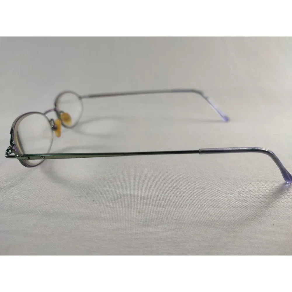 Vintage‎ Valentino Oval Eyeglasses Metallic Green Iridescent Purple Frame Italy